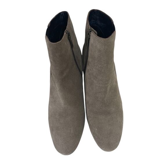Aquatalia Suede Heeled Zip Ankle Boots Taupe Made in Italy Size US 10 - Picture 5 of 13